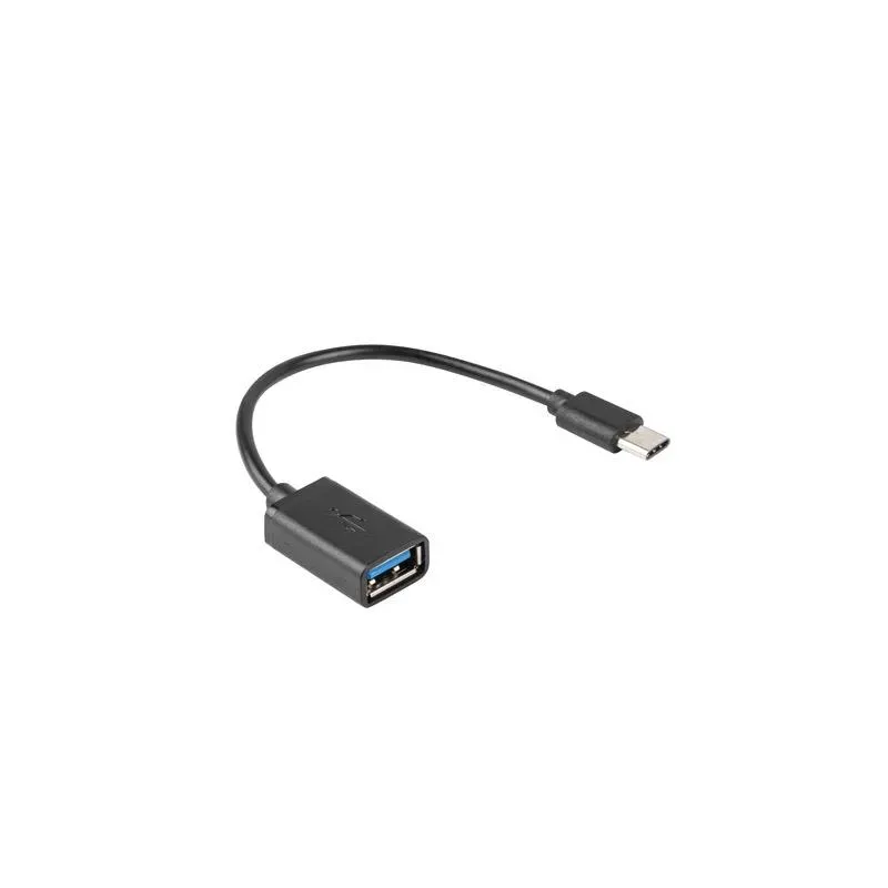 Kabel USB 2.0 Lanberg USB type-C(M) - USB-A(F) 0,15m OTG czarny