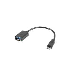 Kabel USB 2.0 Lanberg micro USB(M) - USB-A(F) 0,15m OTG czarny