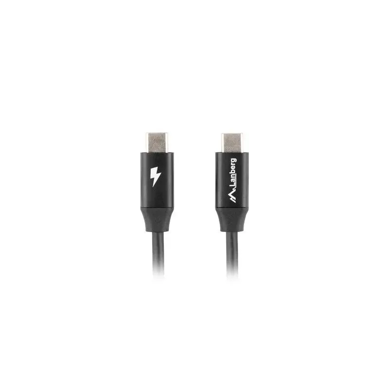 Kabel USB 2.0 Lanberg Type-C M/M 0,5m czarny premium QC | PartsPC.pl