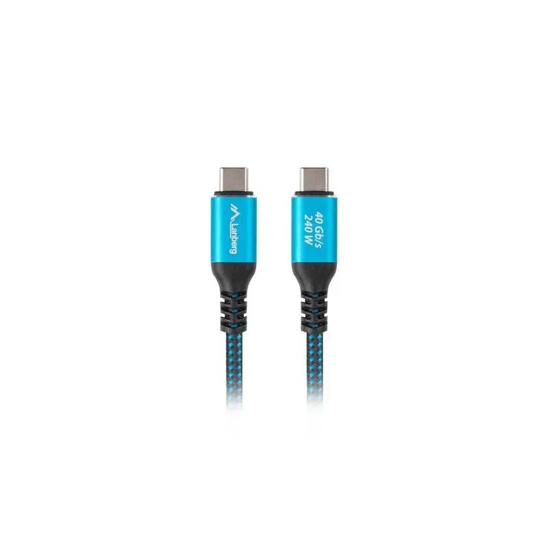 Kabel Lanberg USB-C M/M USB4 1m 240W 8K 60Hz czarno-niebieski