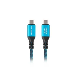 Kabel Lanberg USB-C M/M USB4 1,5m 240W 8K 60Hz czarno-niebieski