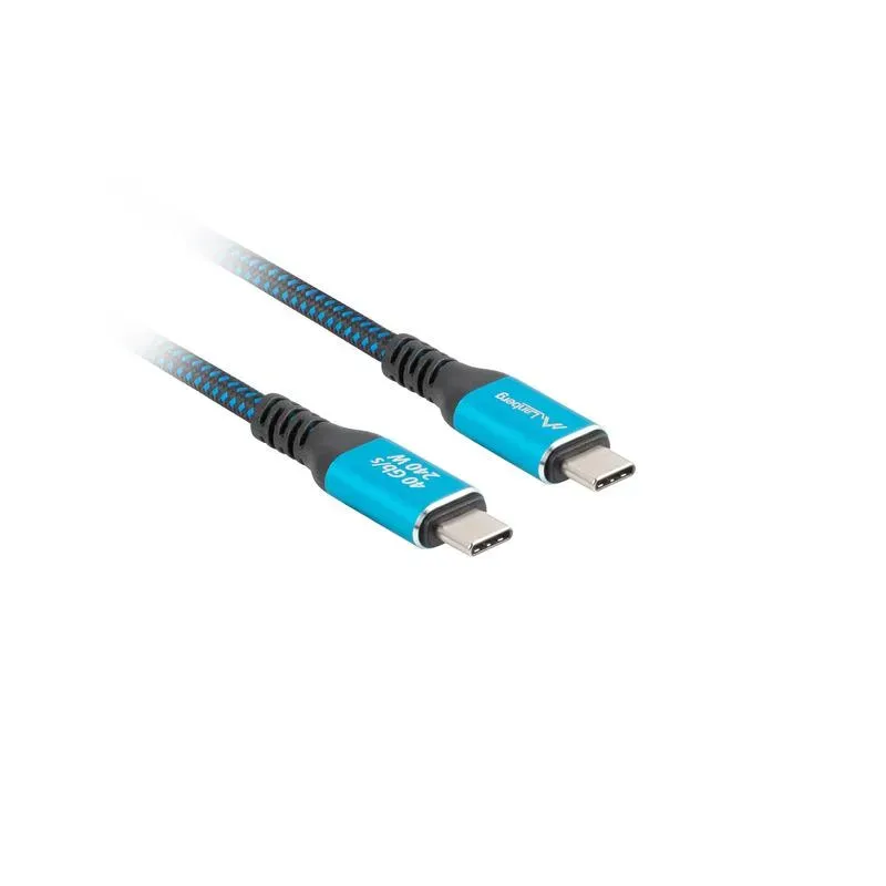 Kabel Lanberg USB-C M/M USB4 2m 240W 8K 60Hz czarno-niebieski