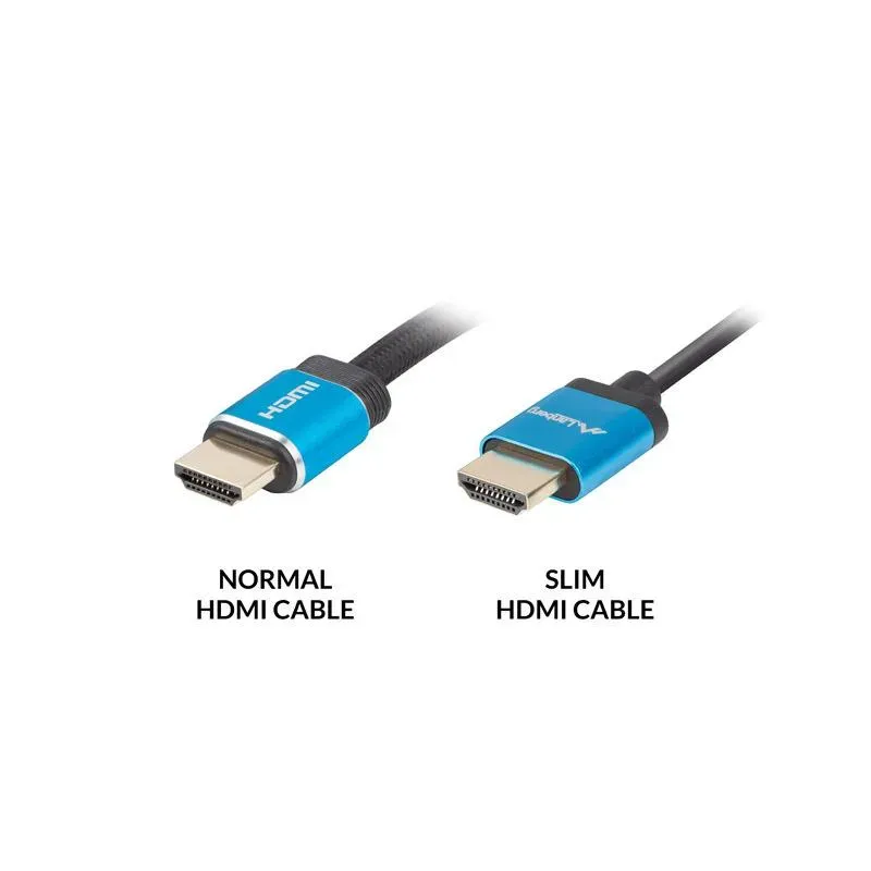 Kabel HDMI Lanberg M/M v2.0 0,5m 4K slim czarno-niebieski