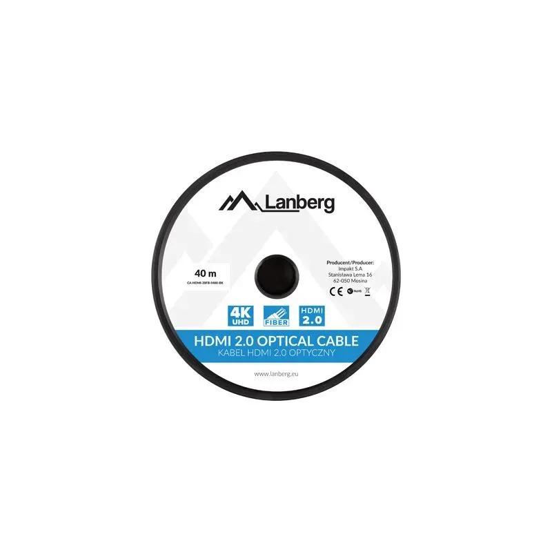 Kabel HDMI Lanberg M/M v2.0 40m czarny optyczny AOC