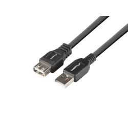 Przedłużacz USB-A Lanberg M/F 2.0 1.8m czarny box