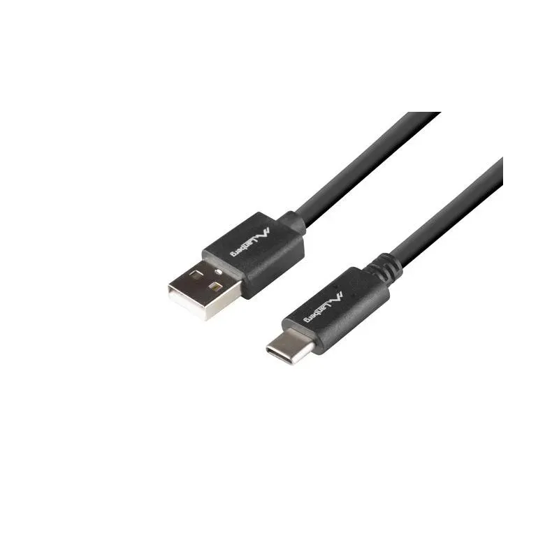 Kabel USB 2.0 Lanberg Type-C(M) - AM 1.8m czarny QC 3.0 BOX