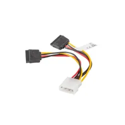 Kabel zasilający Lanberg Molex(M) - 2x SATA(F) 0,15m