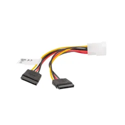 Kabel zasilający Lanberg Molex(M) - 2x SATA(F) 0,15m
