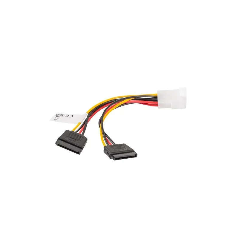 Kabel zasilający Lanberg Molex(M) - 2x SATA(F) 0,15m