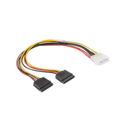 Kabel zasilający Lanberg Molex(M) - 2x SATA(F) 0,3m