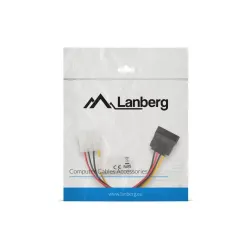 Kabel zasilający Lanberg Molex(M) - SATA(F) 0,15m