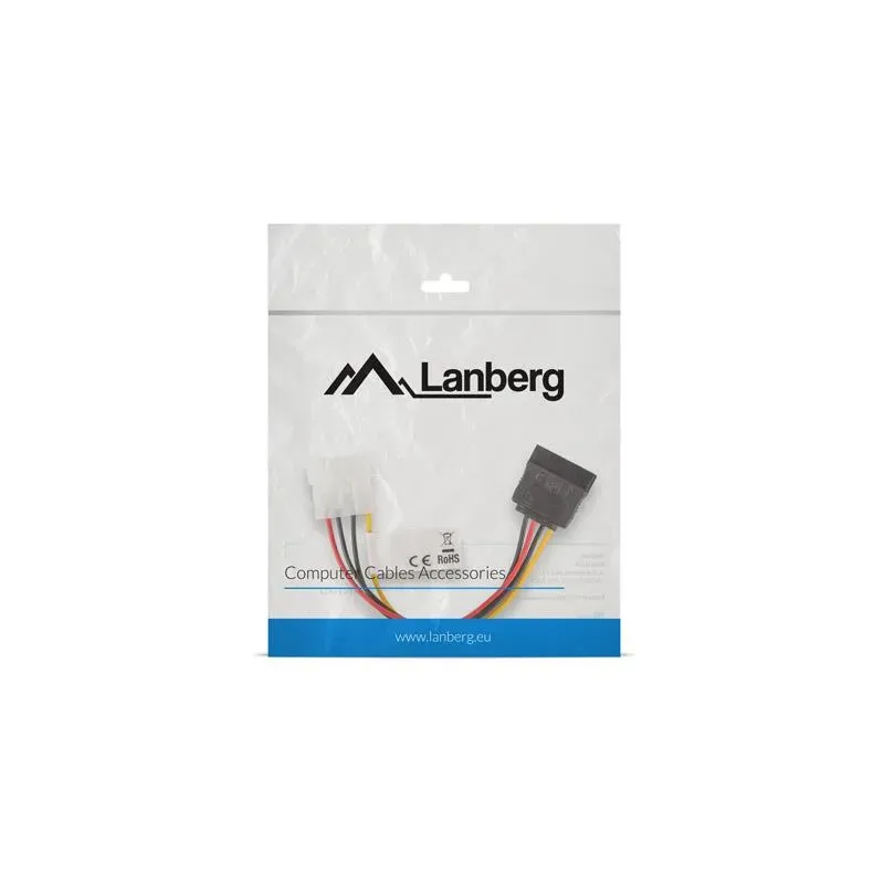 Kabel zasilający Lanberg Molex(M) - SATA(F) 0,15m