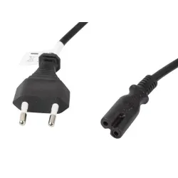 Kabel zasilający Lanberg CEE 7/16 - IEC 320 C7 EURO (radiowy) 3m VDE czarny