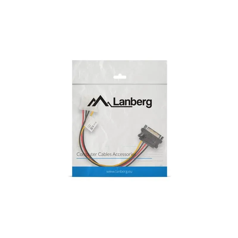 Kabel adapter Lanberg SATA zasilający(M) - Molex(F) 0,15m