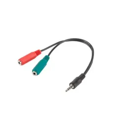 Kabel adapter Lanberg Minijack 3,5mm 4-pin (M) - 2x Minijack 3,5mm 3-pin