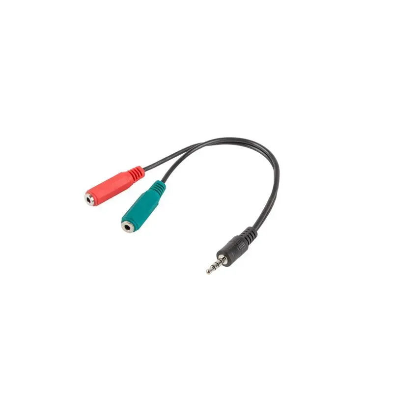 Kabel adapter Lanberg Minijack 3,5mm 4-pin (M) - 2x Minijack 3,5mm 3-pin