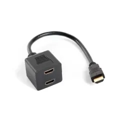 Kabel adapter/splitter Lanberg AD-0019-BK HDMI-A (M) - 2x HDMI-A (F) 0,2m