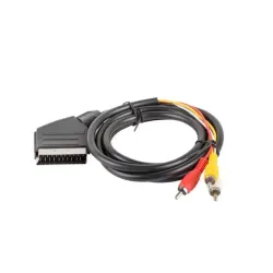 Kabel adapter Lanberg SCART - 3x RCA 1,8m czarny
