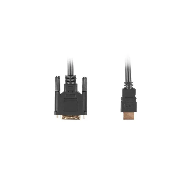 Kabel adapter Lanberg HDMI(M) - DVI-D(M)(18+1) 0,5m Single Link pozłacane