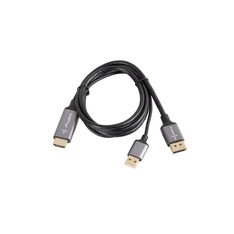 Kabel adapter Lanberg HDMI (M) - Displayport (M) 1M 4K czarny