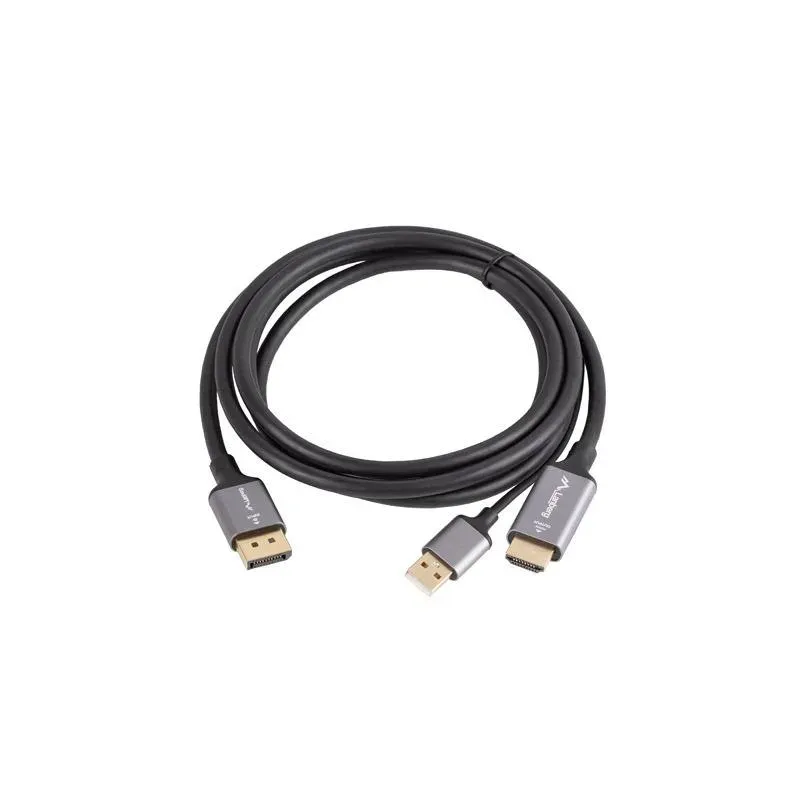Kabel adapter Lanberg HDMI (M) - Displayport (M) 1,8M 4K czarny