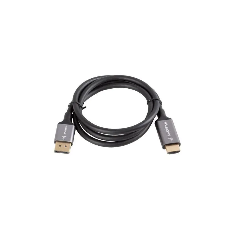 Kabel adapter Lanberg Displayport (M) - HDMI (M) 1M 4K czarno-srebrny