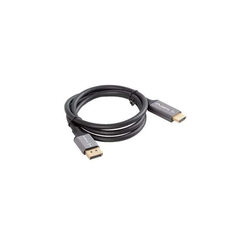 Kabel adapter Lanberg Displayport (M) - HDMI (M) 1M 4K czarno-srebrny