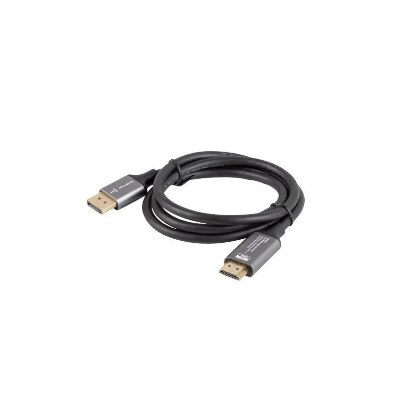 Kabel adapter Lanberg Displayport (M) - HDMI (M) 1M 4K czarno-srebrny