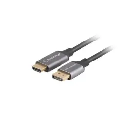 Kabel adapter Lanberg Displayport (M) - HDMI (M) 1,8M 4K czarno-srebrny