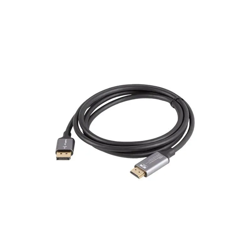 Kabel adapter Lanberg Displayport (M) - HDMI (M) 1,8M 4K czarno-srebrny