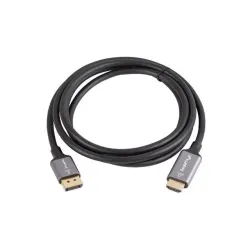 Kabel adapter Lanberg Displayport (M) - HDMI (M) 1,8M 4K czarno-srebrny