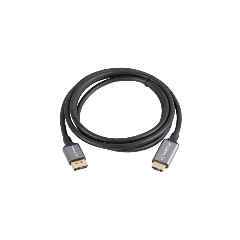 Kabel adapter Lanberg Displayport (M) - HDMI (M) 1,8M 4K czarno-srebrny