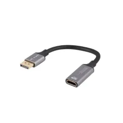 Kabel adapter Lanberg Displayport (M) - HDMI (F) 4K na kablu 20cm srebrny