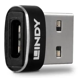 Adapter USB 2.0 LINDY Typ A na Typ C czarny