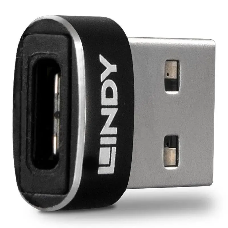 Adapter USB 2.0 LINDY Typ A na Typ C czarny