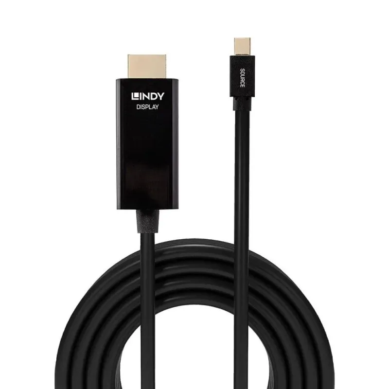 Kabel adapter LINDY Mini DisplayPort - HDMI 10.2G 2m czarny 4K UHD 30Hz