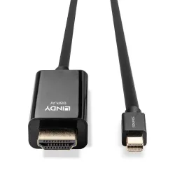 Kabel adapter LINDY Mini DisplayPort - HDMI 10.2G 3m czarny 4K UHD 30Hz