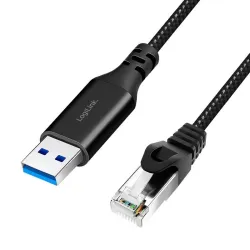 Kabel adapter LogiLink CU0407 Ethernet USB 3.0, A/M do RJ45/M, aktywny, 15