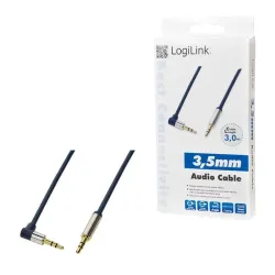 Kabel audio stereo LogiLink CA11300 3,5 mm, M/M, 3m, kąt | PartsPC.pl