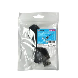 Kabel USB 2.0 Msonic MLU651 3w1 Mircro USB/USB C/ Lightning magnetyczny 1m