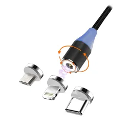 Kabel USB 2.0 Msonic MLU657 3A 3w1 Mircro USB/USB C/Lightning magnetyczny