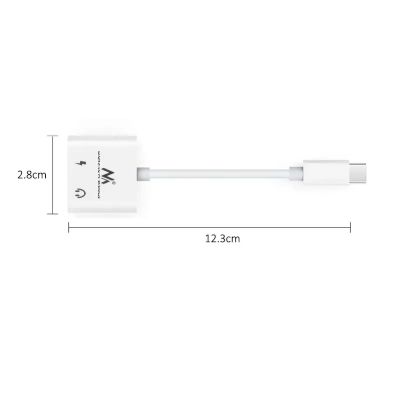Kabel adapter Maclean MCTV-848 USB Type-C - 3,5mm mini jack PD biały