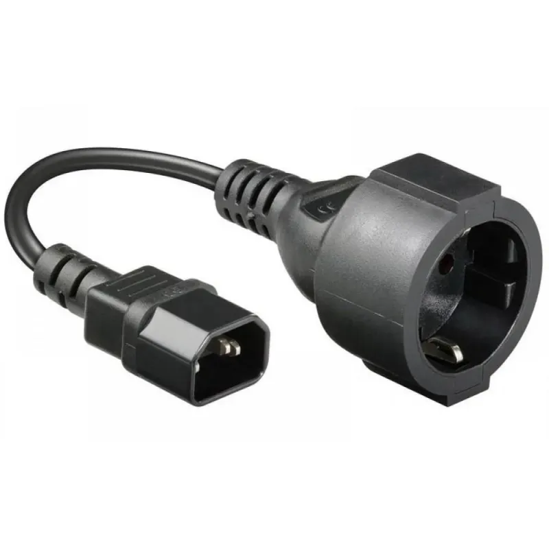 Kabel zasilający / adapter Manhattan C14/Schuko F 0,23m czarny