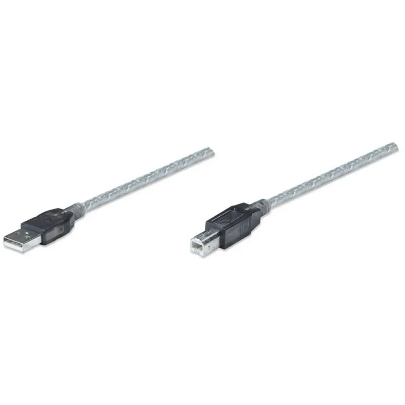 Kabel Manhattan USB 2.0 A-B M/M, aktywny, 11m, srebrny | PartsPC.pl