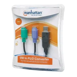 Kabel adapter Manhattan USB/2xPS2 mini LX 0,15m