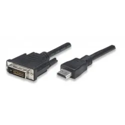 Kabel adapter Manhattan HDMI męski na DVI-D 24+1 męski, Dual Link, 1,8m,