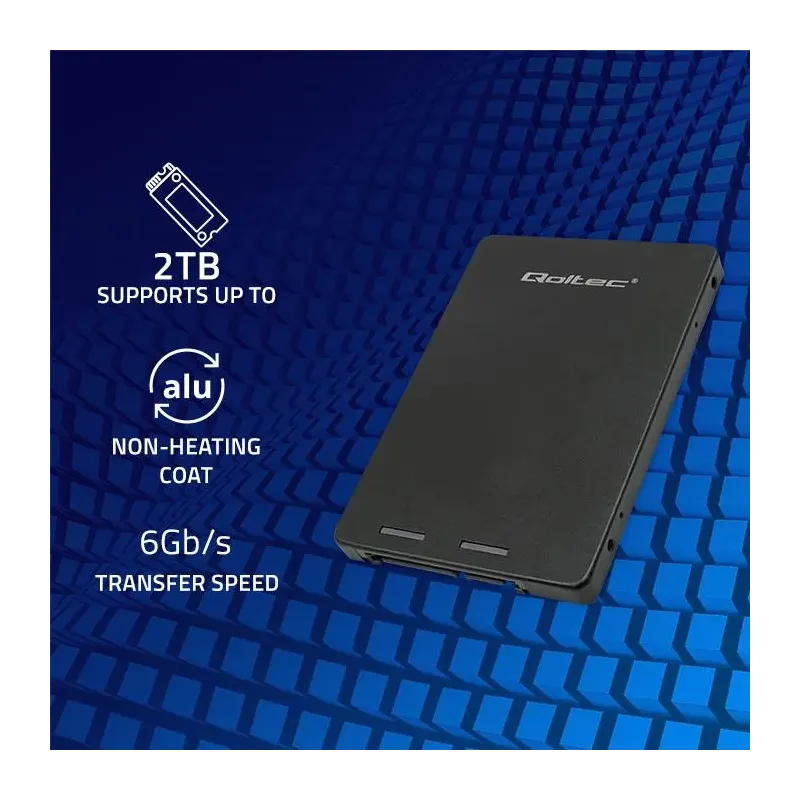 Adapter Qoltec na dysk M.2 SSD | SATA NGFF do SATA III | 2TB | Super speed