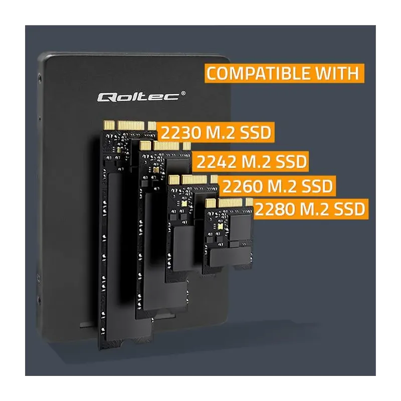 Adapter Qoltec na dysk M.2 SSD | SATA NGFF do SATA III | 2TB | Super speed