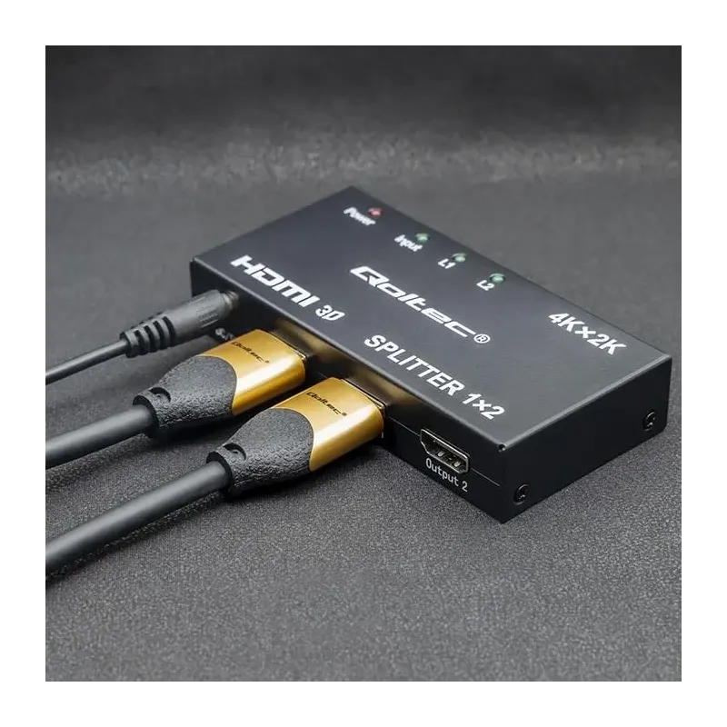 Rozdzielacz aktywny Qoltec Splitter 2 x HDMI 4K x 2K | 3.4Gb/s