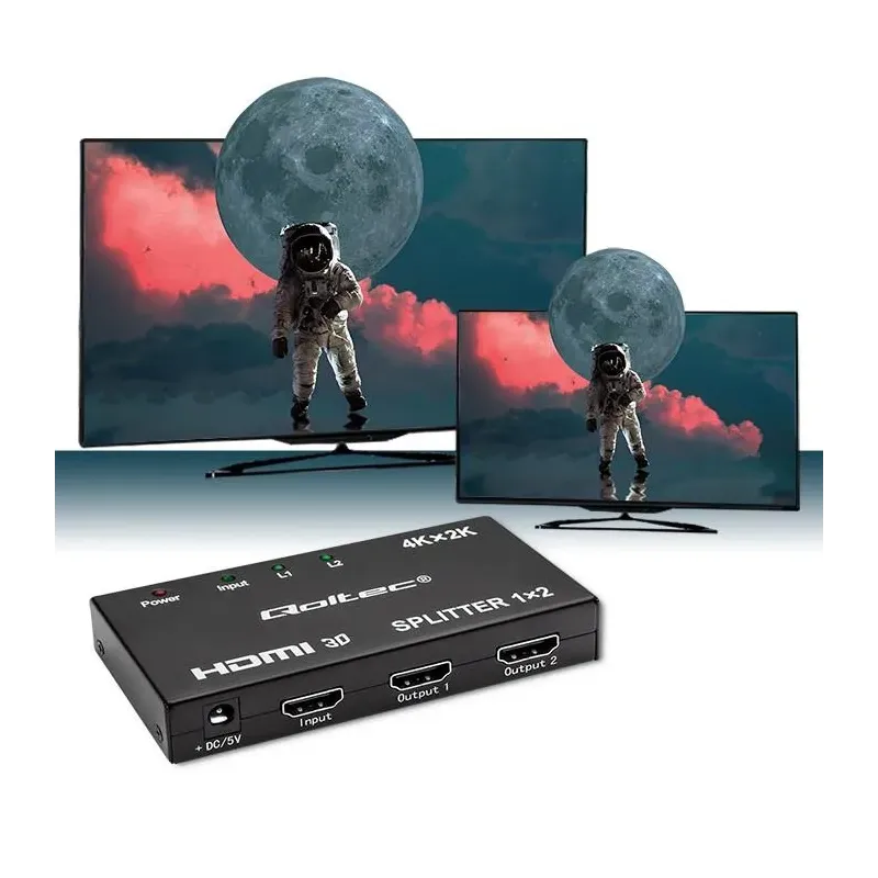 Rozdzielacz aktywny Qoltec Splitter 2 x HDMI 4K x 2K | 3.4Gb/s